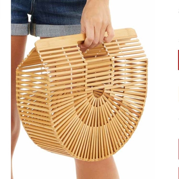 Handbags - Half Circle bamboo purse NWOT